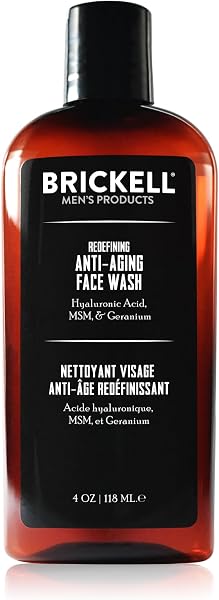 Brickell Men’s Redefining Anti-Aging Face Wash dla mężczyzn, naturalny i organiczny, spieniony żel zmniejszający oznaki