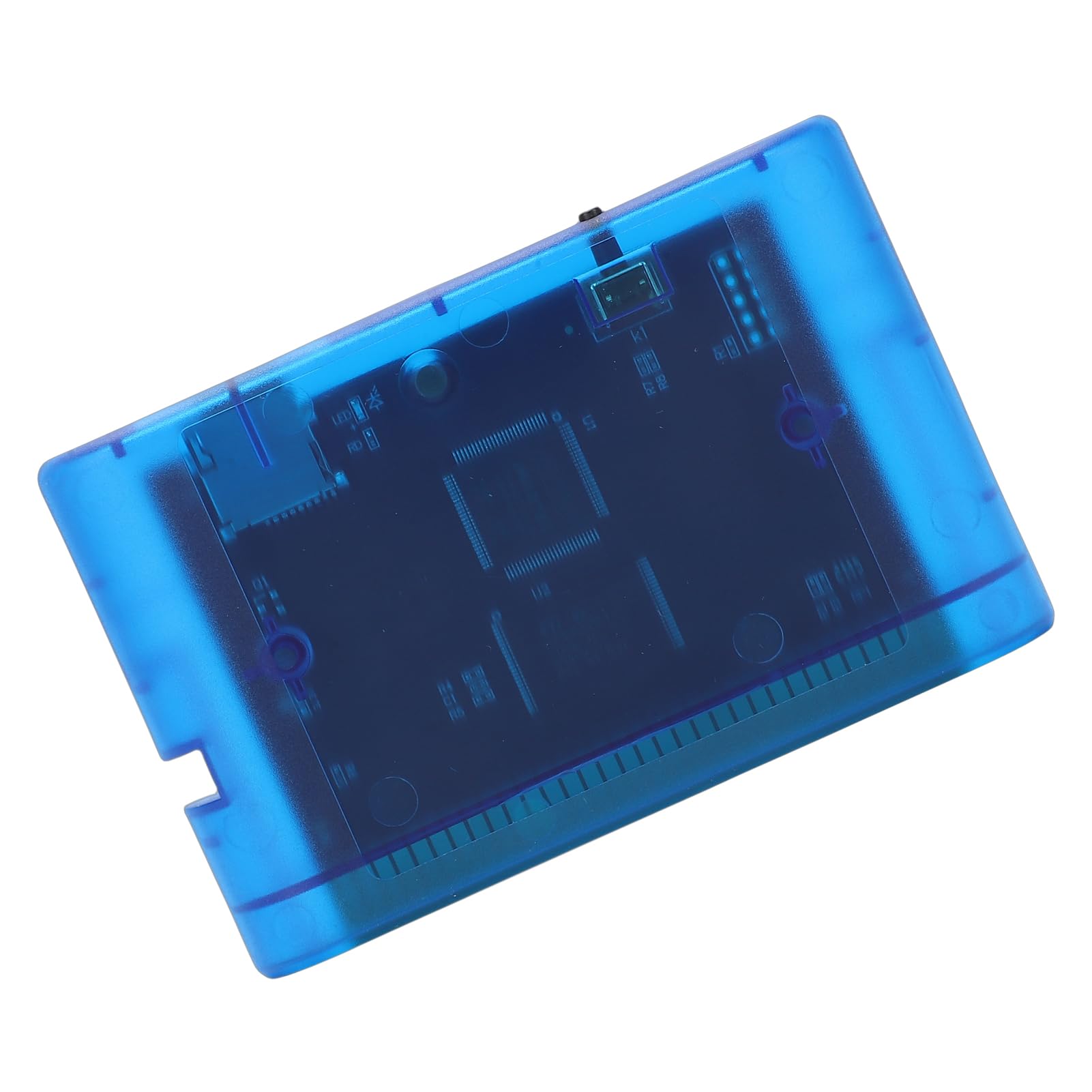 Plyisty Cartouche de Jeu Mega Drive V3 Pro pour Genesis et Master System, Carte Flash Tout-en-un avec Carte TF de 4 Go, Fonction de Sauvegarde et Prise en Charge des Triches, pour (BLUE)