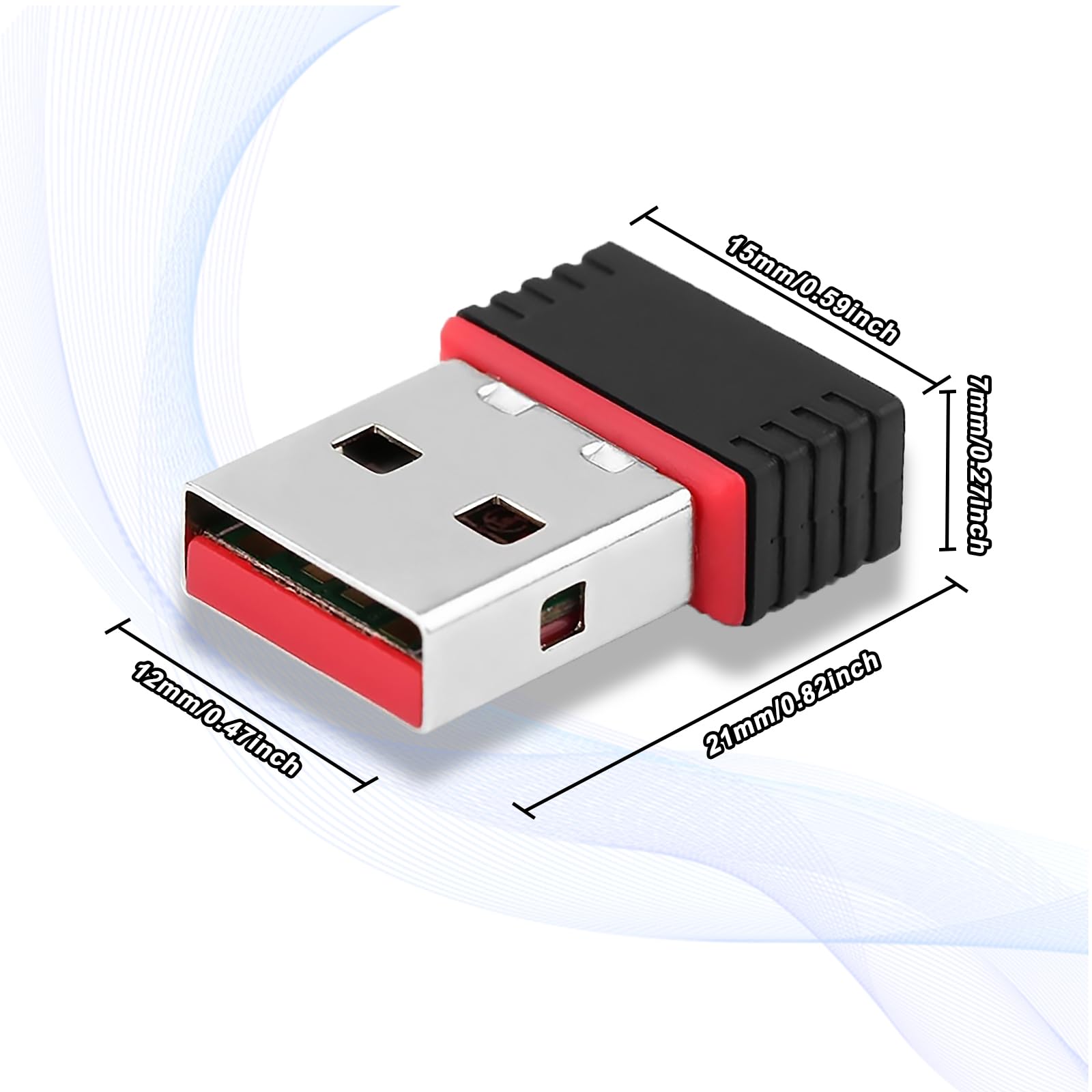 Clé USB WiFi 300Mbps Adaptateur WiFi Mini pour PC Portable TV Compatible Windows Mac OS Linux Noir