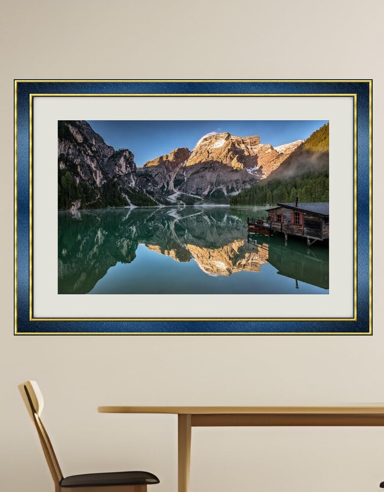 JVERF - JZZH23291 Italy Mountains Lake Dolomites Alto Adiga Alps| Self-Adhesive Painting | Frameless