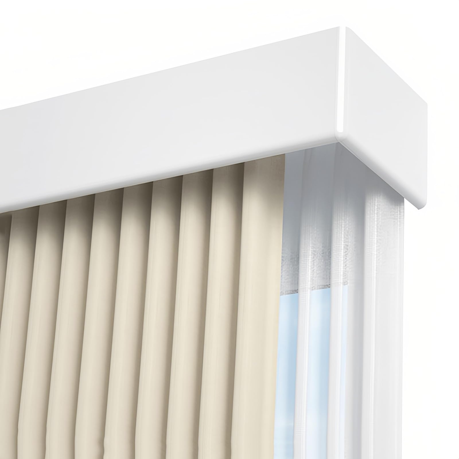 WQPMNYG 11.5FT Ceiling/Wall Mount Double Curtain Track RodPremium Room Divider for Living Room Bedroom Hotel VillaVersatile Ain Pelmet Box