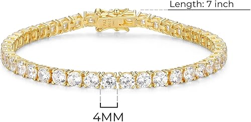 Miniatura 5 de Tienda Essentials Pulsera de tenis chapada en plata de ley con circonita cúbica de corte redondo (anteriormente colección Tienda)