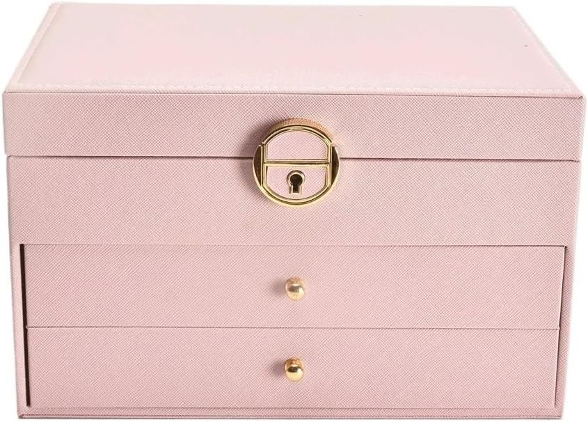 Piece of High-capacity Three-layer Jewelry Box Drawer Storage Earrings Necklace(D)