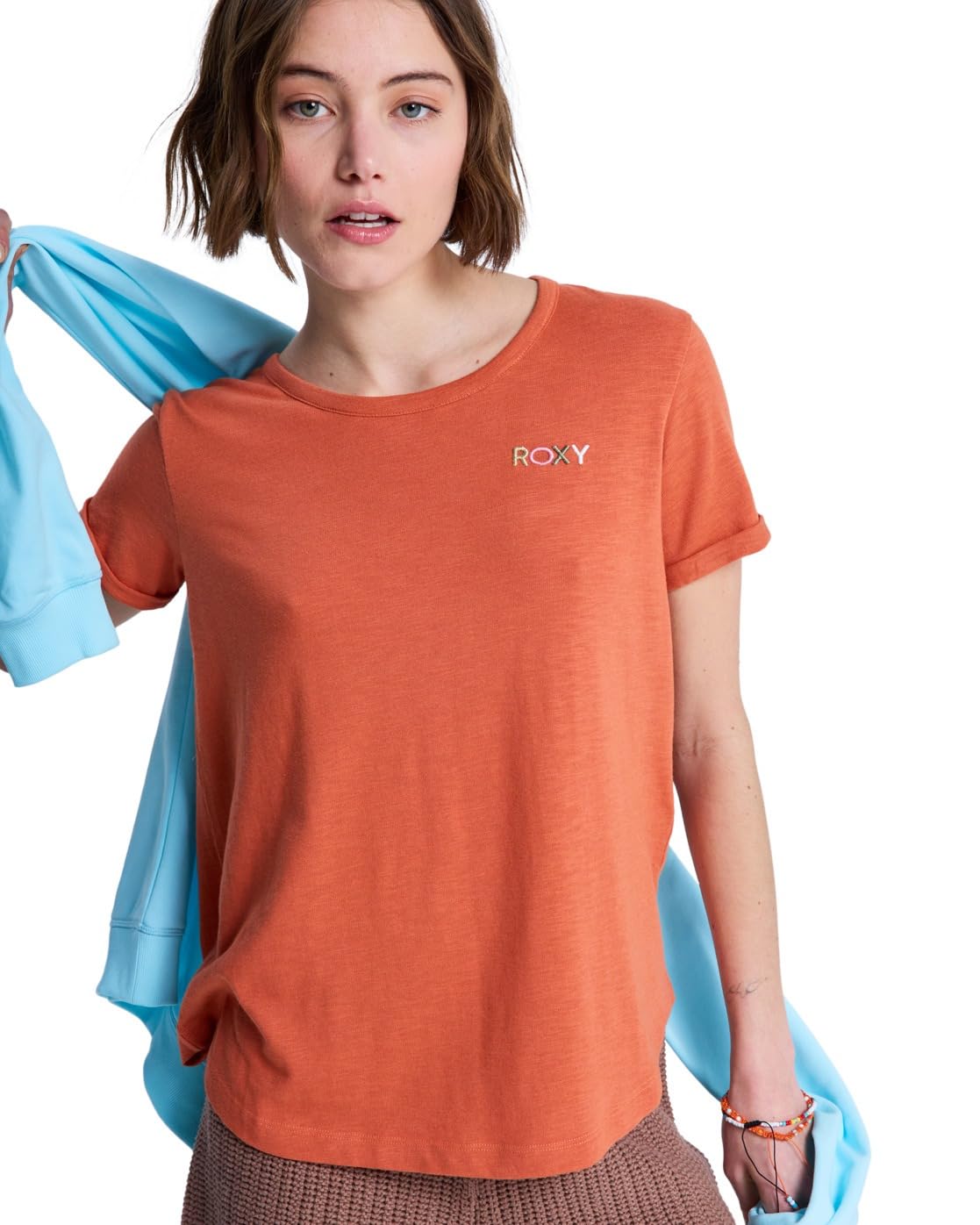 Roxy Short-Sleeved T-Shirt SATURDAZE SS TEE Womens Pink