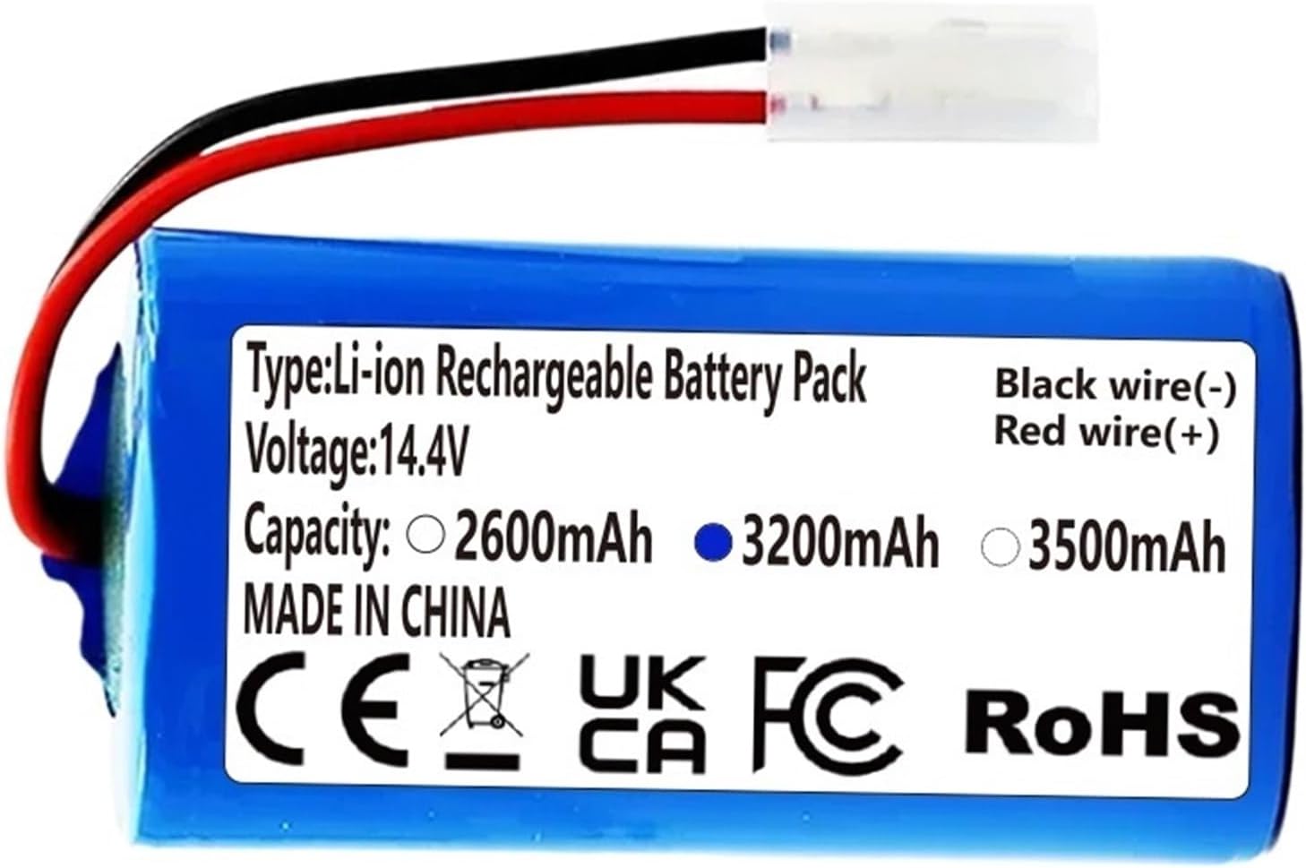 14.8V 2600mAh Replacement Li-ion Battery, Compatible For Xiaomi, Robot Vacuum-Mop Essential G1 MJSTG1 Robot Vacuum Cleaner(14.8v 3500mAh 1pcs)
