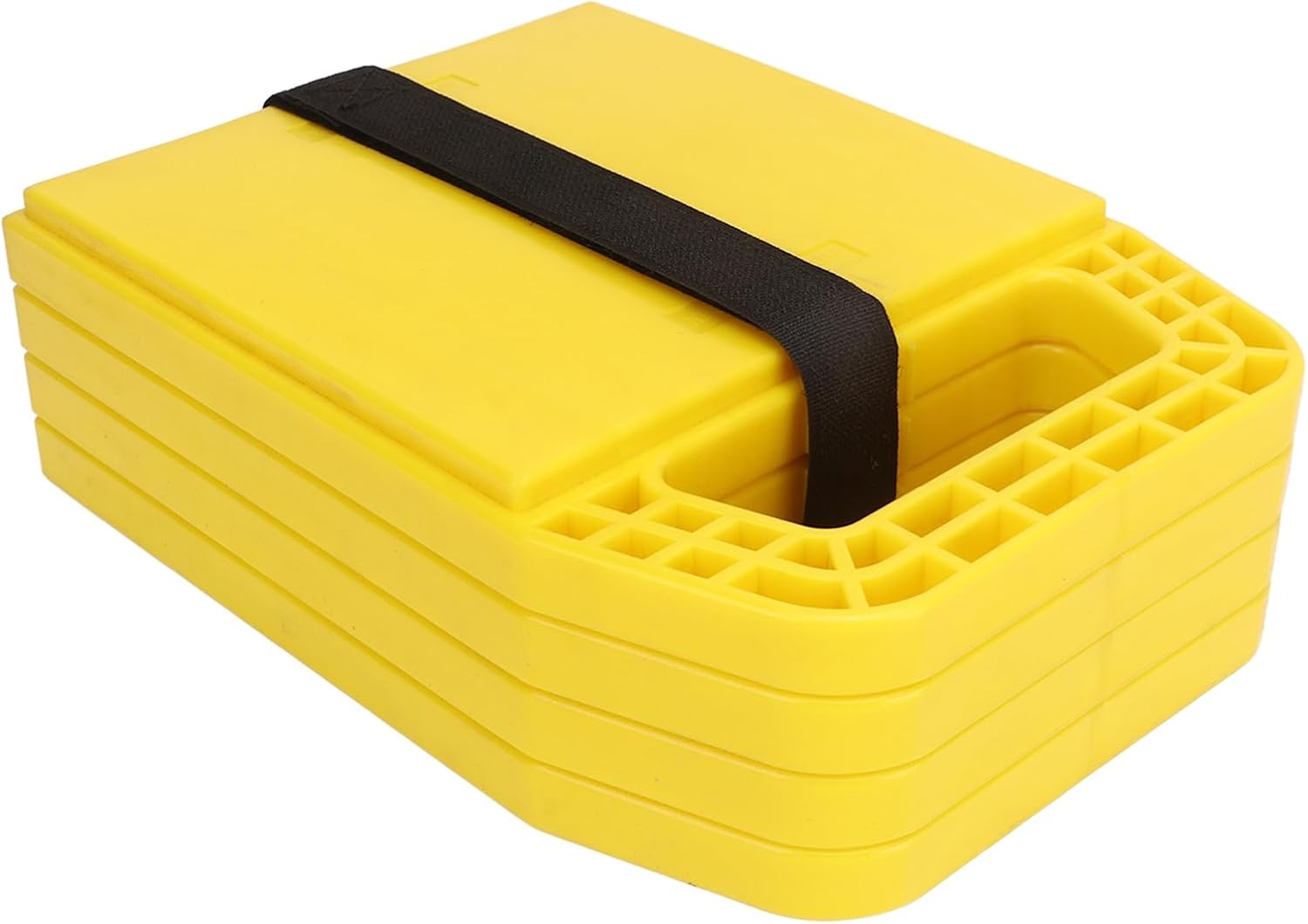 Asixxsix RV Leveling Blocks, Reinforced Construction Nonslip Mats Leveling Blocks, Trailer Jack Block with Stackable Design for RVs Campers Trailers (Yellow)