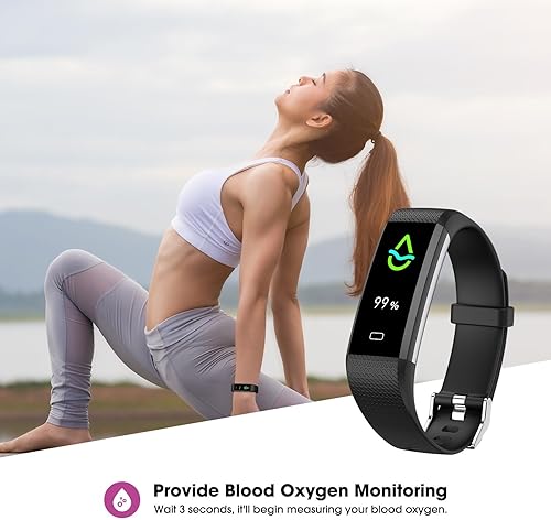 Miniatura 3 de Rastreador de actividad física con monitor de oxígeno en sangre de frecuencia cardíaca, rastreador de actividad, monitor de sueño, rastreador de