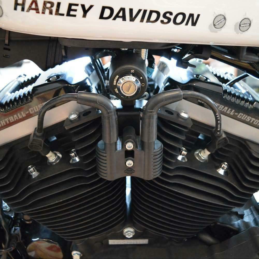 CAVI CANDELA NERI PARI LUNGHEZZA BOBINA LATERALE CENTRALE TRA CILINDRI PER MOTO HARLEY DAVIDSON harley davidson Sportster iron forty eight 13-16 FXSB Breakout; 08-11 FXCW/C Softail Rocker