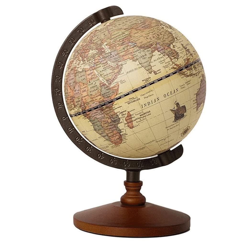 Kreativer Retro-Weltglobus auf Englisch, HD-Schriftschutz, Sicht, geeignet für den Unterricht im Büro und zu Hause, Weltglobus ()
