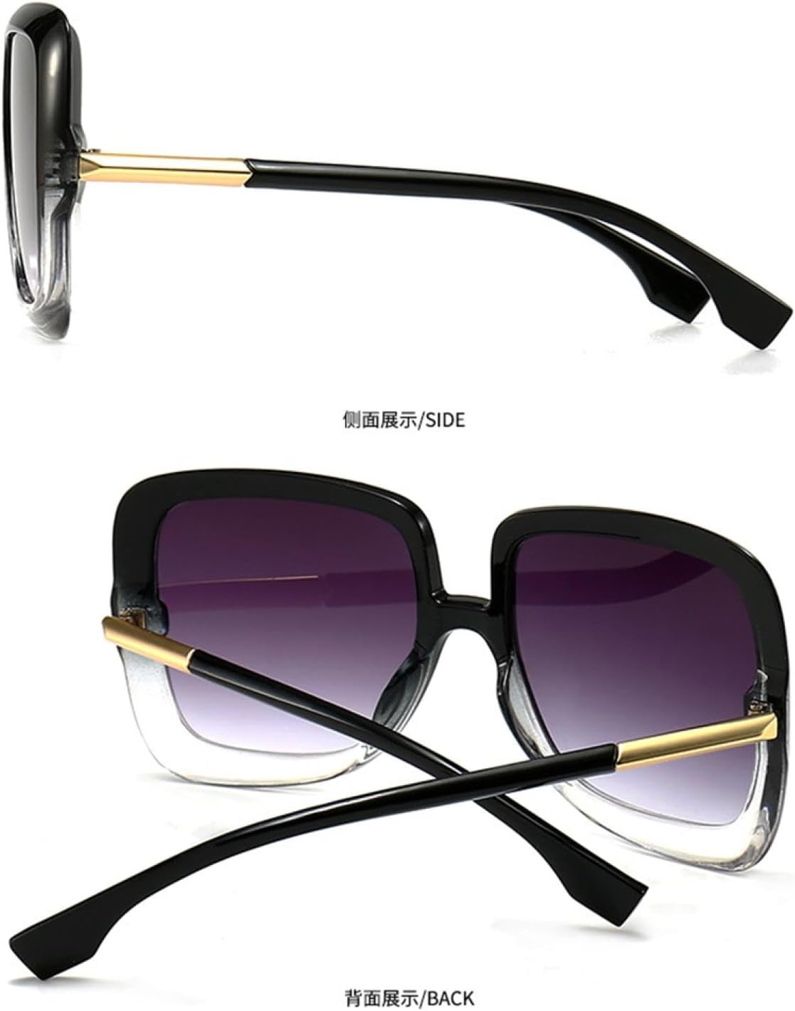 Retro Oversized Sunglasses Women Vintage Fashion Frame Sun Glasses Shades