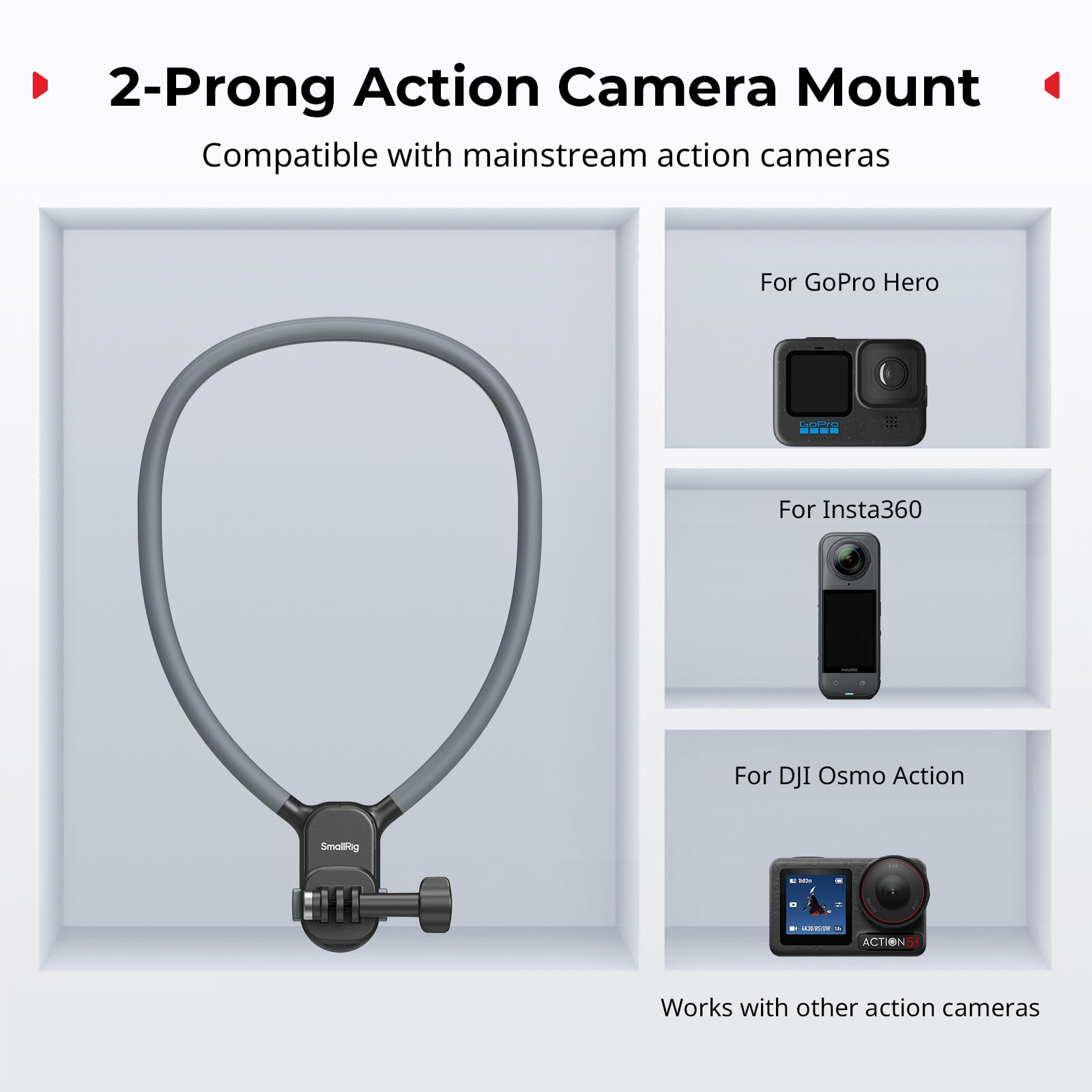 SMALLRIG Magnetische Halshalterung mit Brustgurt für Handy/Actionkamera,POV/Vlog Handyhalterung Brust für iPhone 17/16, für Android, Brusthalterung für GoPro, für DJI osmo/Action, für Insta360– 5127