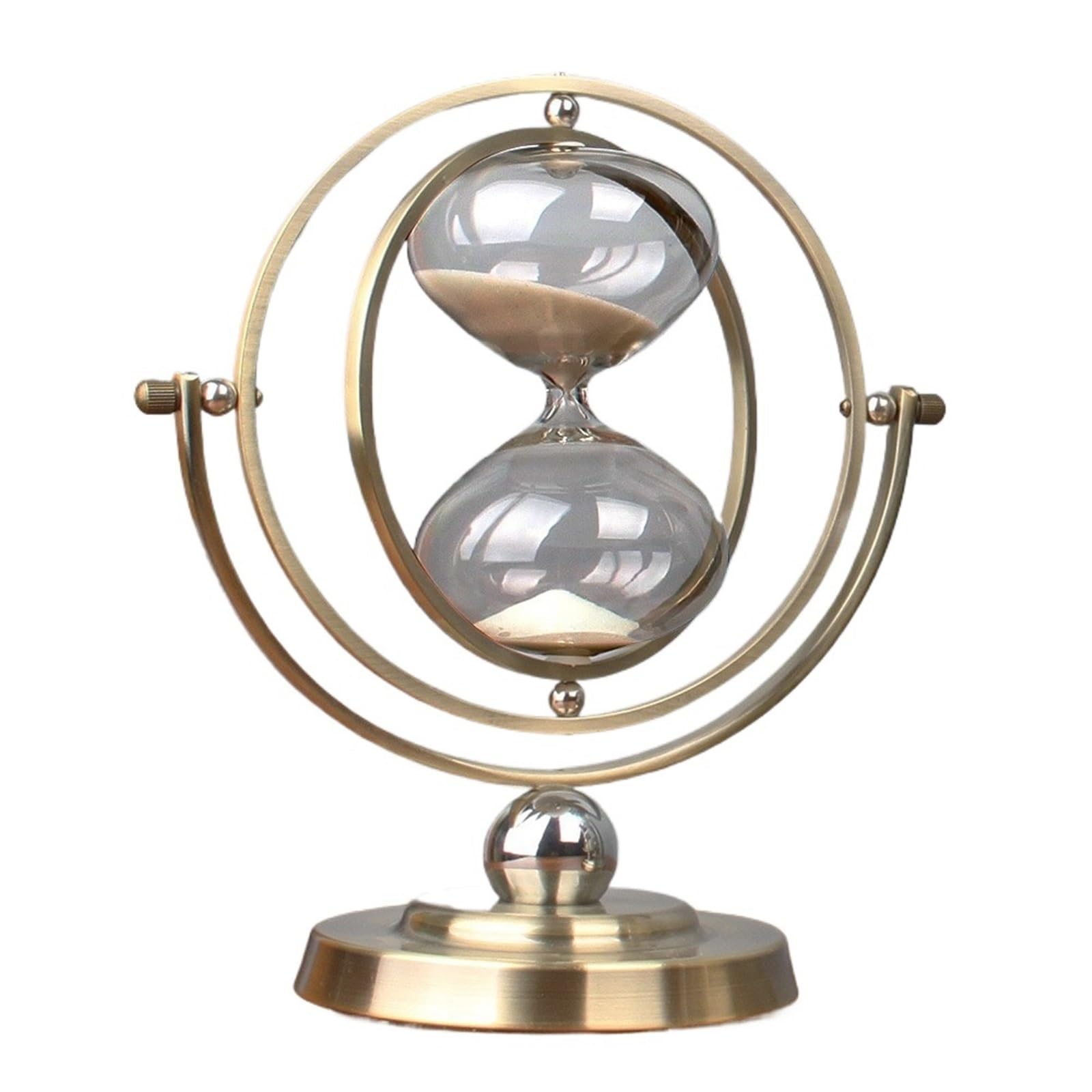 1 Temporizador de Reloj de Arena for decoración del hogar. para Decoración | Escritorio de oficina, sala de estar, dormitorio, adornos giratorios de arena movediza, reloj de arena(White,30min)