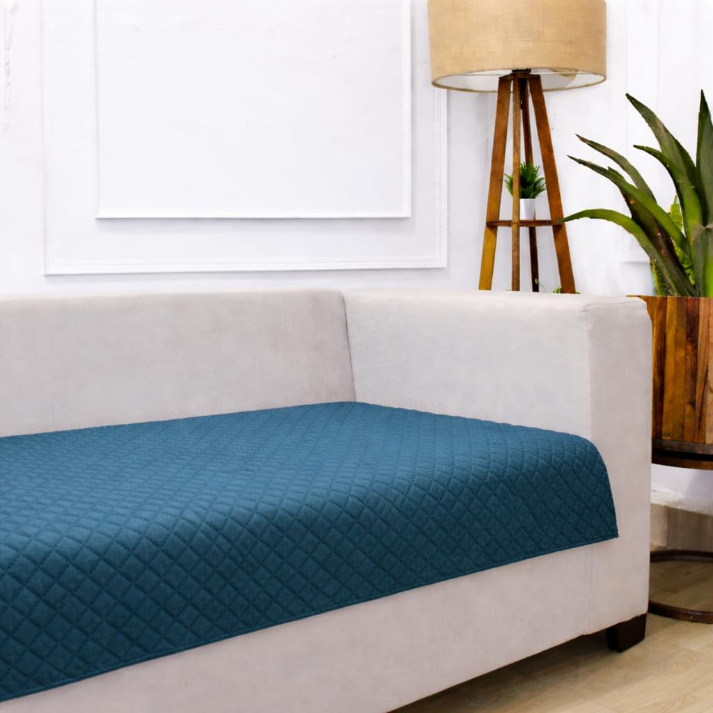 STITCHNEST 3 Seater Quilted Velvet Sofa Cover Protector (Castleton Green)-image-37