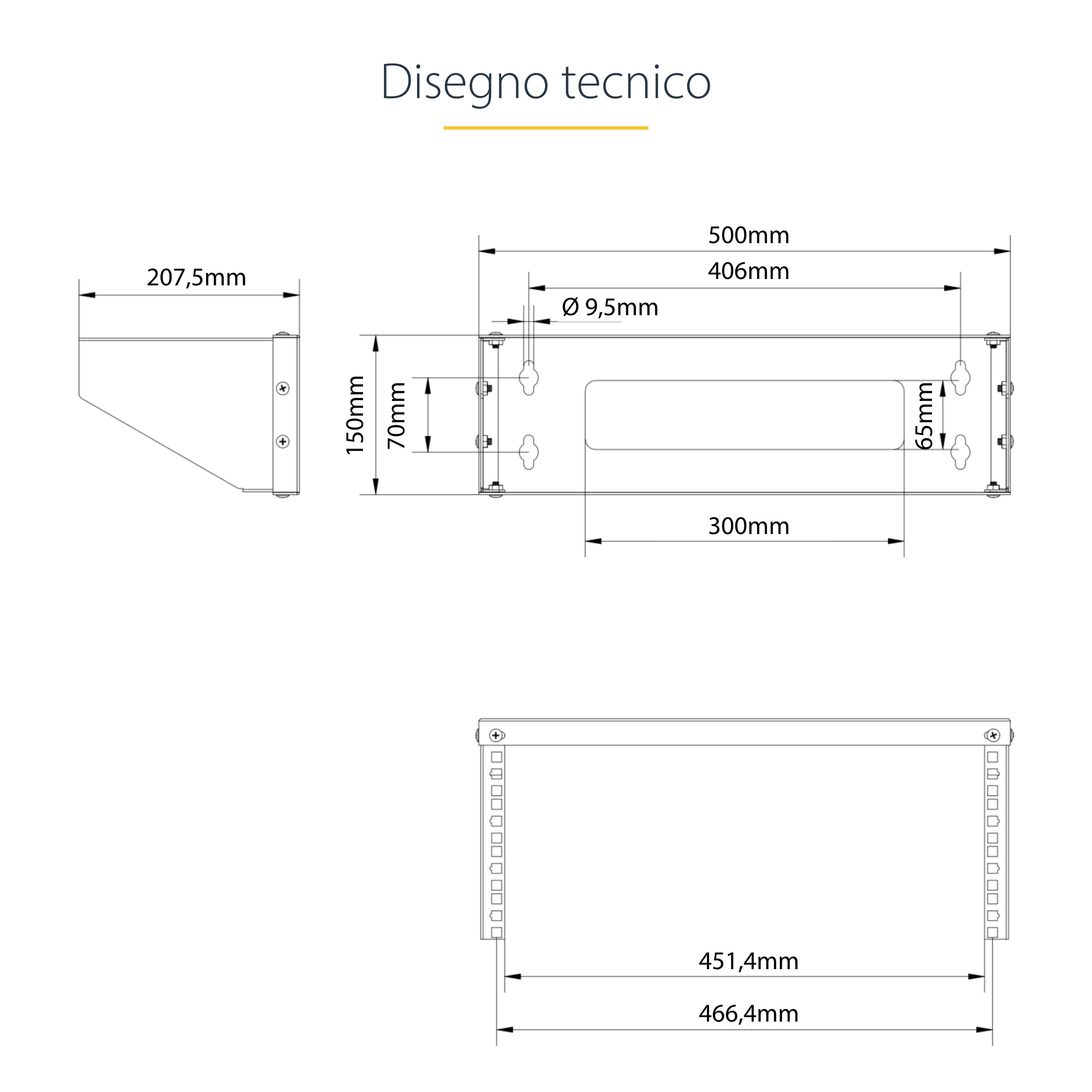 StarTech.com Staffa 4U 19" per Montaggio a Parete, Rack Verticale per Patch Panel/Server/NAS/Switch, Portata: 55kg