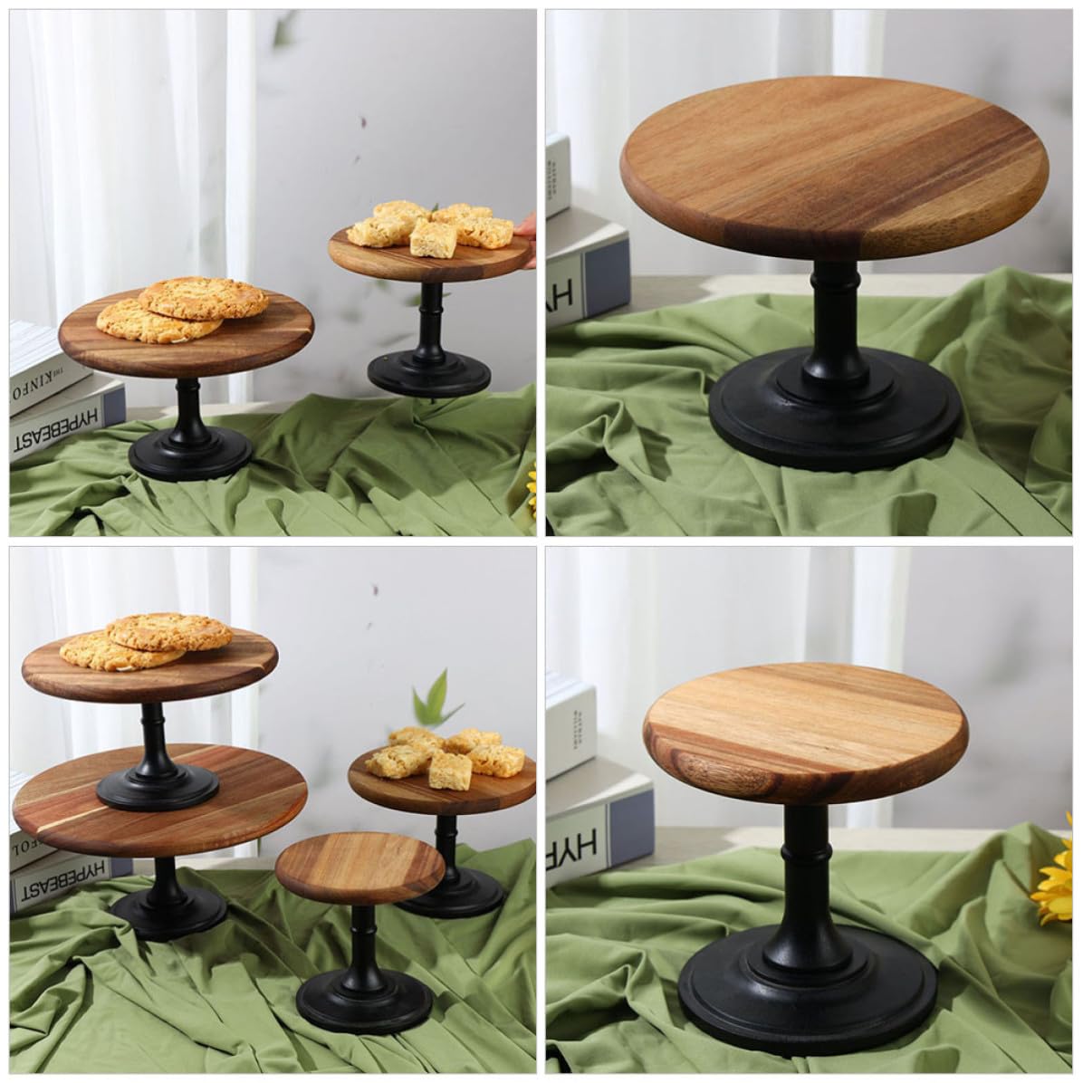 Soporte para Cupcakes de Madera Patas, Plato Redondo de Pie
