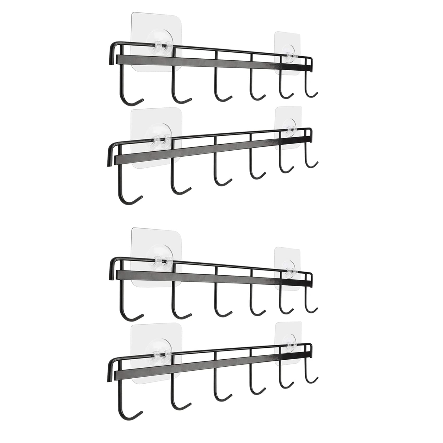 Hndhbfgrt 4X Utensil Hangers with Hooks Wall Utensil Holder Utensil Hooks Wall Mounted Adhesive Wall Hooks Rack for Kitchen