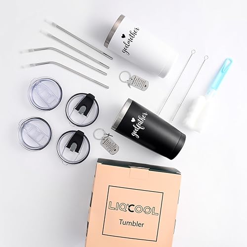 Miniatura 8 de LiqCool Regalo de propuesta de padrinos, regalos de padrinos de ahijado, madrina y padrino con llavero, regalo para padrinos para el día de la