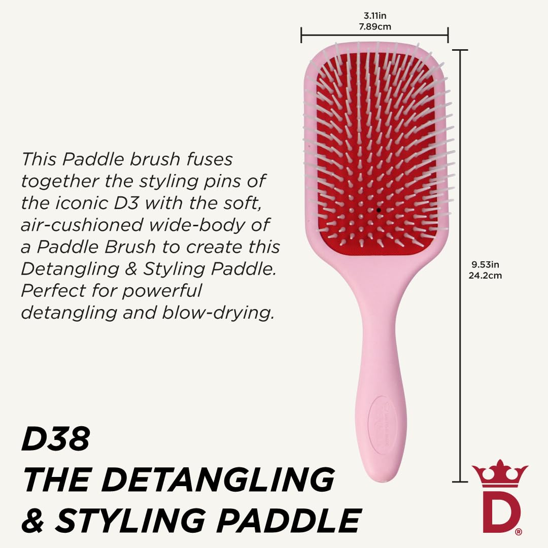 Denman Detangling & Styling Paddle Brush – Wet or Dry Hair Detangler & Styler for Curly, Coily, Straight, Thick & Long Hair – Ideal for Women & Men - Image 2