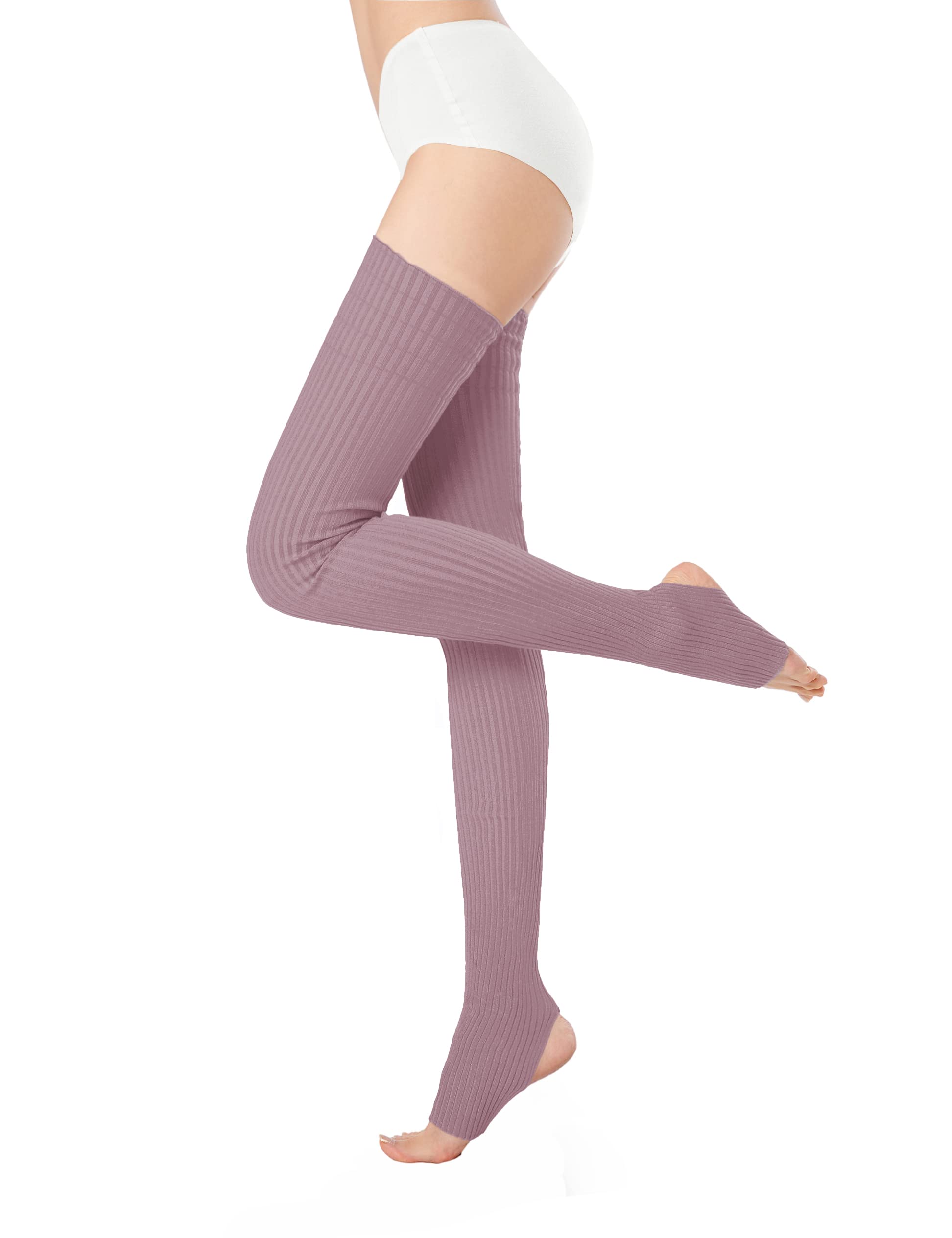 v28 Women Girls Thigh High Neon Ribbed Long 80s 90s Party Skating Leg Warmers