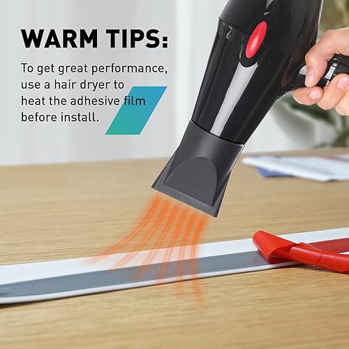 Miniatura 8 de FCSOTSPS Sello de puerta de garaje de 34.4 pies en la parte superior y los lados, sello lateral de goma resistente a la intemperie, universal,