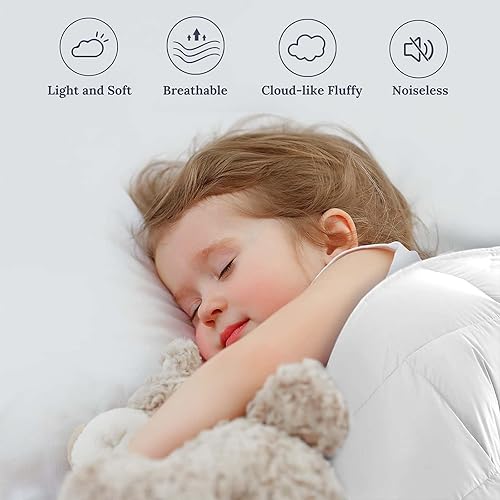 Miniatura 6 de puredown Edredón de plumas de ganso tamaño Queen de gran tamaño, relleno de edredón para todas las estaciones, funda de 100% algodón ultrasuave,