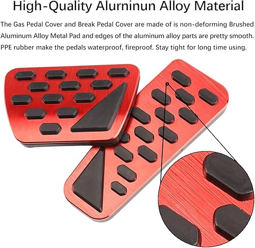 Miniatura 3 de CEBAT 2 fundas de pedal de aluminio antideslizantes rojas para Jeep Wrangler JLJLU 2018-2023 2024,2020 2021 2022 2022 2023 Gladiator JT