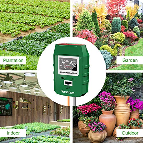 image for Kensizer 3-in-1 Soil Testers, Moisture/Light/pH Meter, Water Hydromete