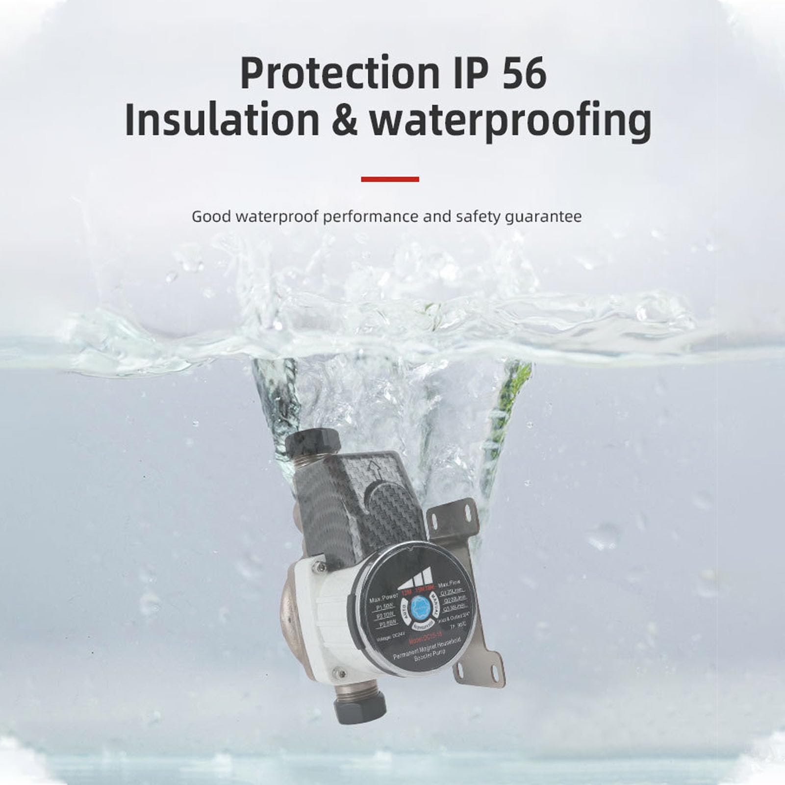 Pompa booster pressione acqua doccia, 555 GPH, 26,1 PSI, 85 W, 3 velocità | Pompa booster domestica a bassa rumorosità con porte NPT da 1 pollice e 3 adattatori NPT da 4 pollici