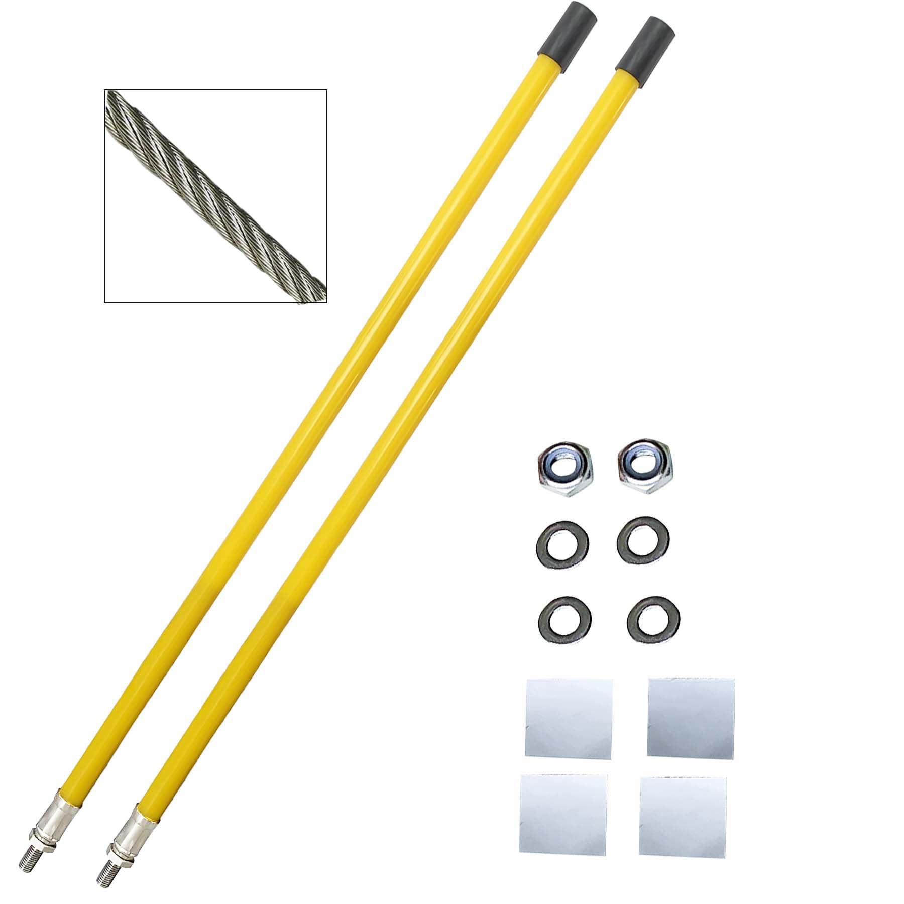 24" Snow Plow Markers Blade Guides Yellow Never Break, 304 Stainless Steel Joint Fit for Blizzard Boss SNO-Way Western Snowplows & Many More Pickup Truck SUV UTV ATV (Yellow)