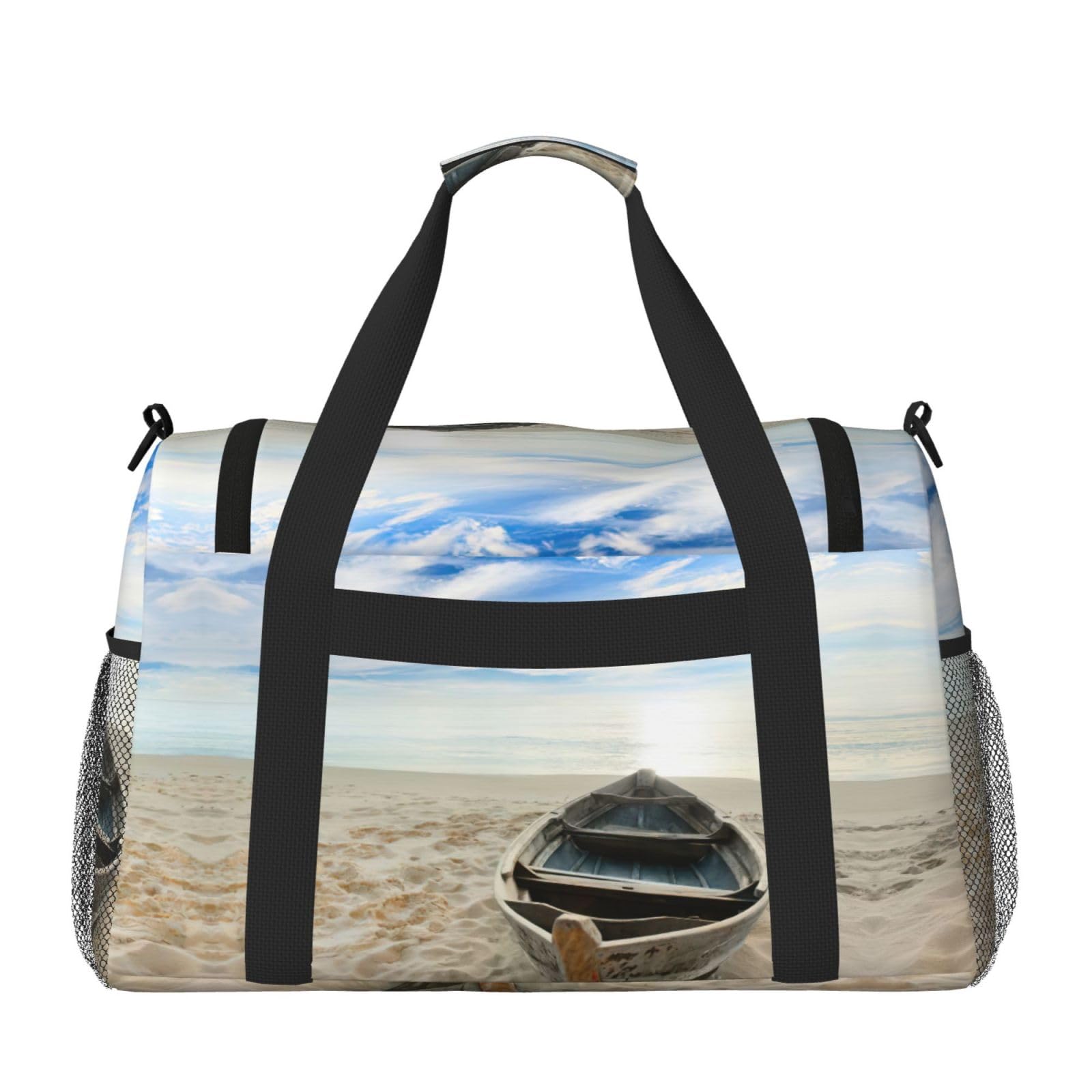 Łódź na plaży torba na ramię kobiety mężczyźni podróżna torba crossbody torebka torba na ramię torebki robocze codzienna torba hobo