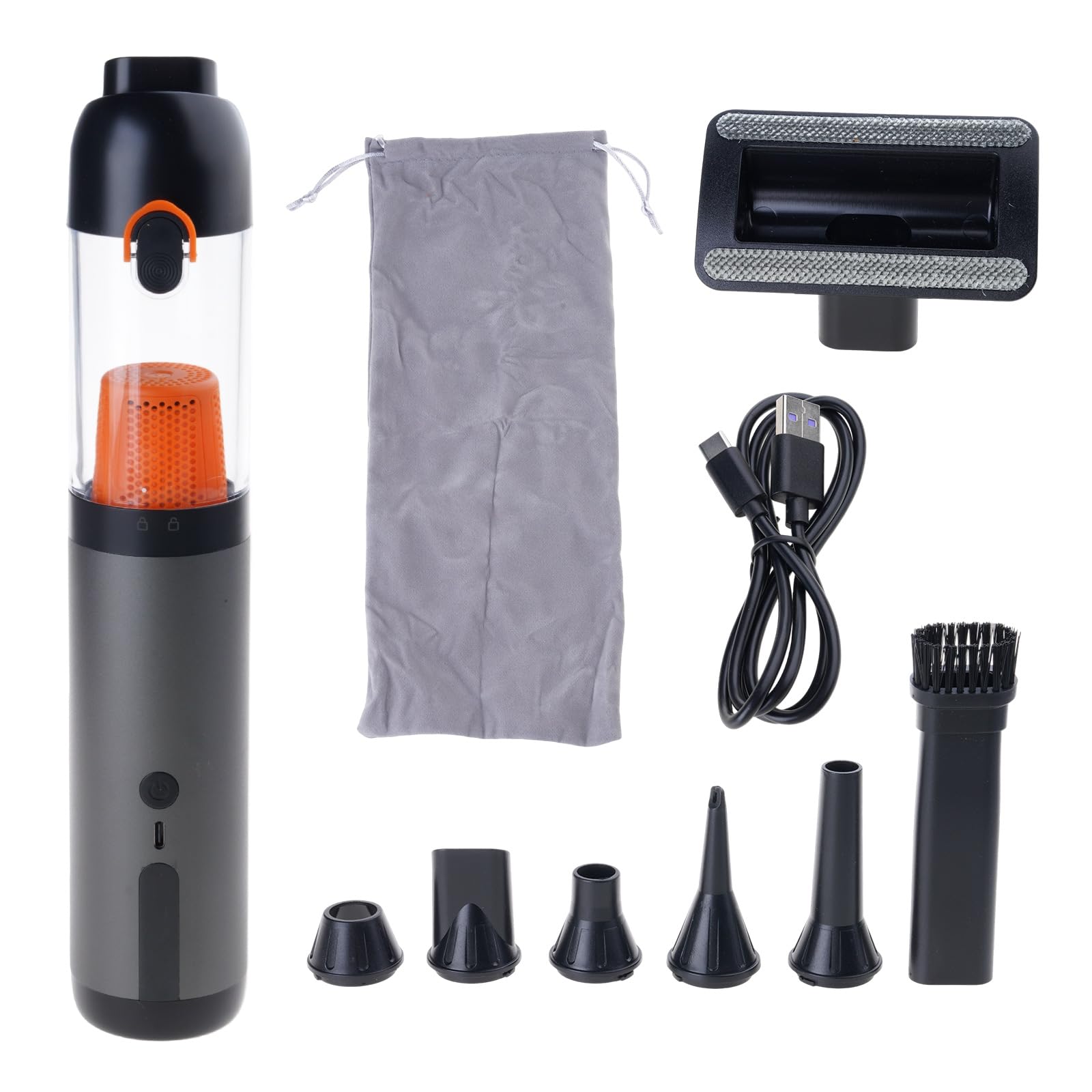 FROMCEO Cordless Collector 120W Power 80000RPM Motor 40Min Usage for Pet Hair Keyboard Debris Limited Space Cleaning Handheld Cleaner