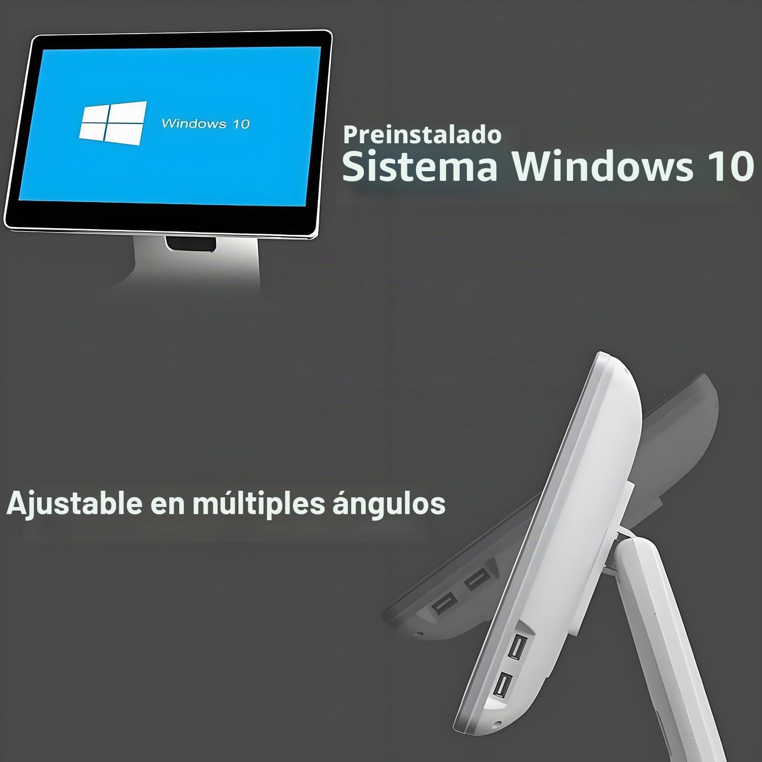 Sistemas TPV, Caja registradora con Pantalla táctil de 15,6", CPU N2930, 4 GB de RAM, 64 GB de SSD, Windows 10. Ideal para comercios, restaurantes, cafeterías, Clubes y farmacias SingleScreen
