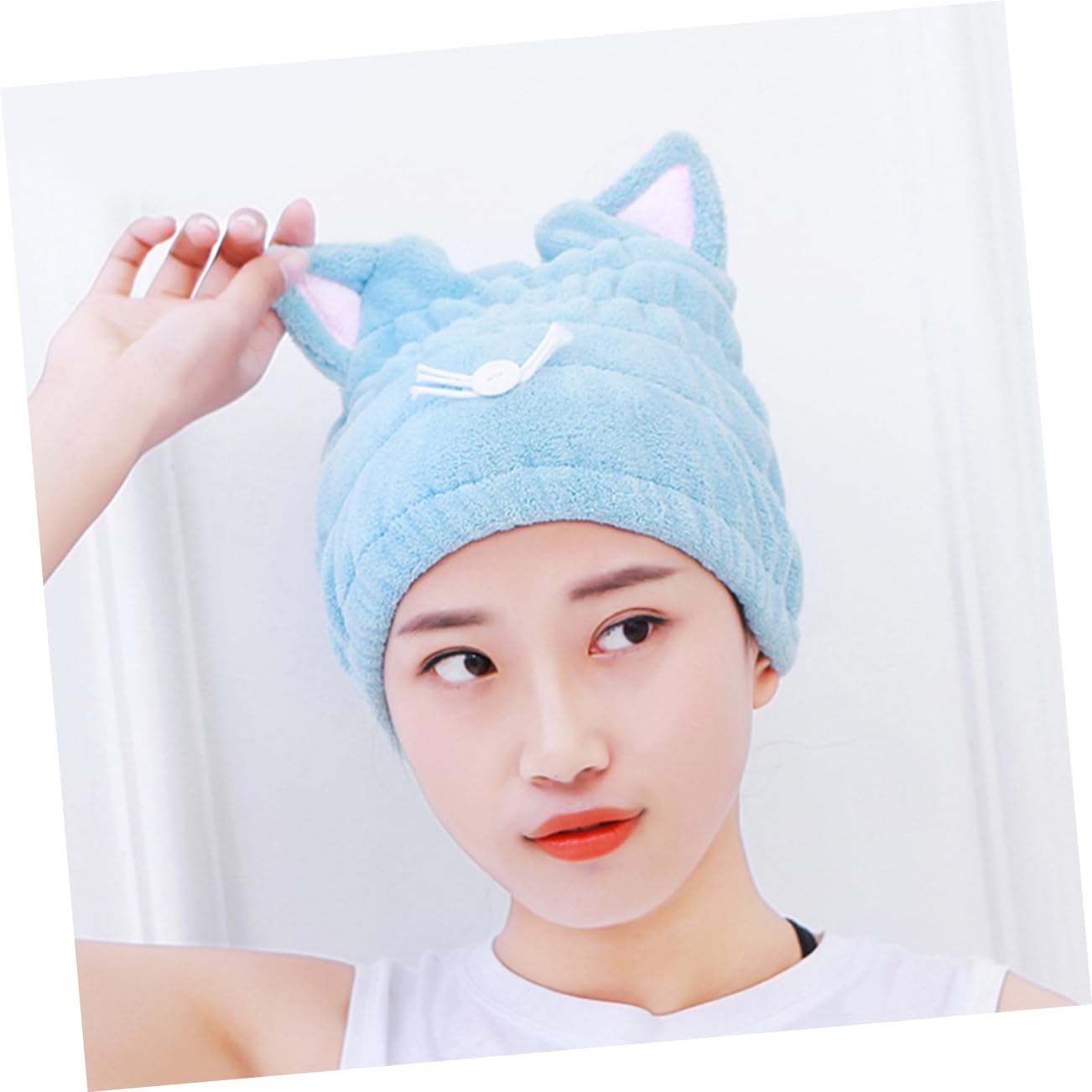 6stücke Katzenohren Haartrockentuch Schnelltrocknende Dicke Haarhaube Für Zuhause Und Ultra-absorbierend Zu Haar Und Für Und Fitness