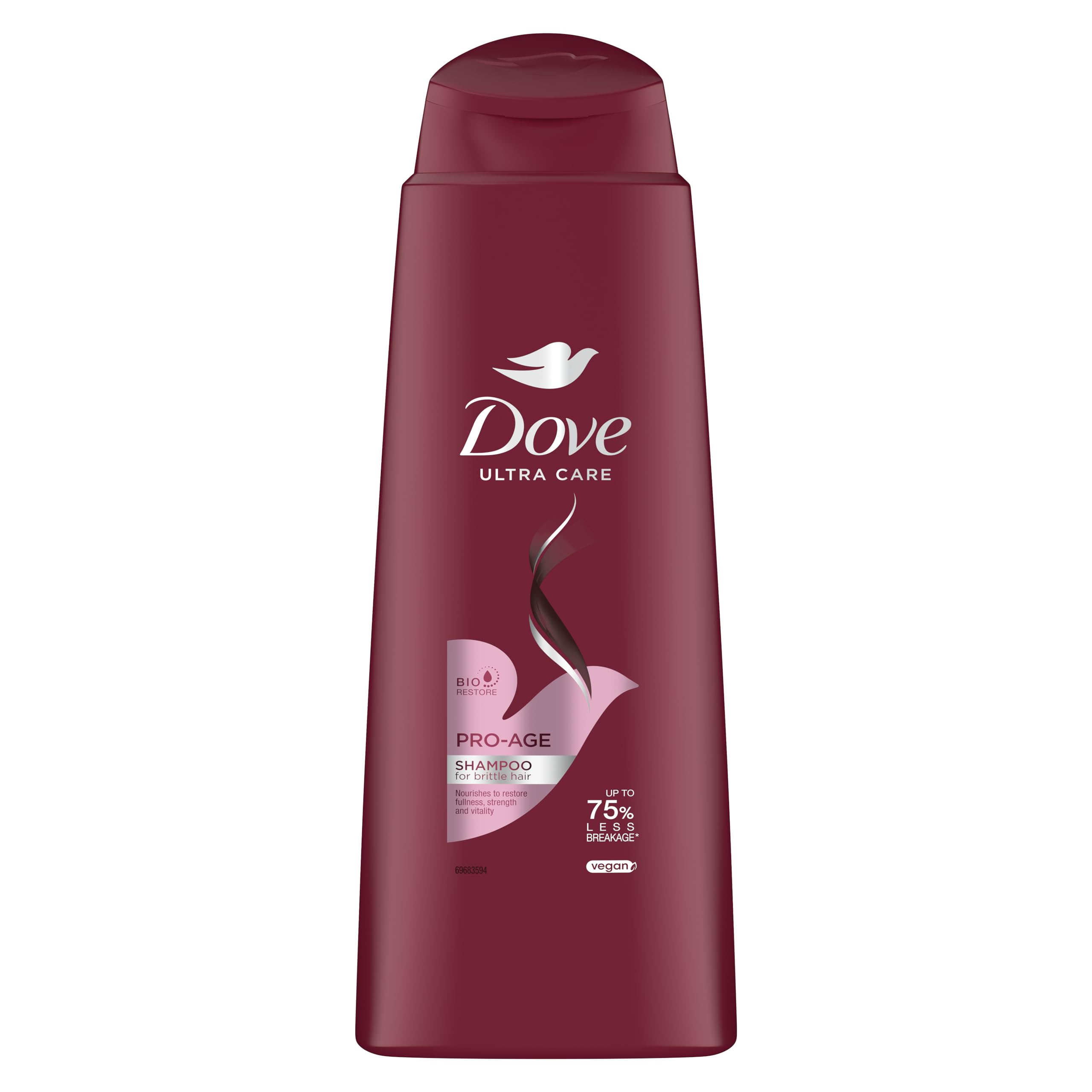 Dove Pro Age Shampooing nettoyant et vitalisant pour homme et femme Nourrit et hydrate les cheveux, adoucit et nettoie tous les styles de cheveux et les couleurs, lot en vrac (6 x 400 ml)