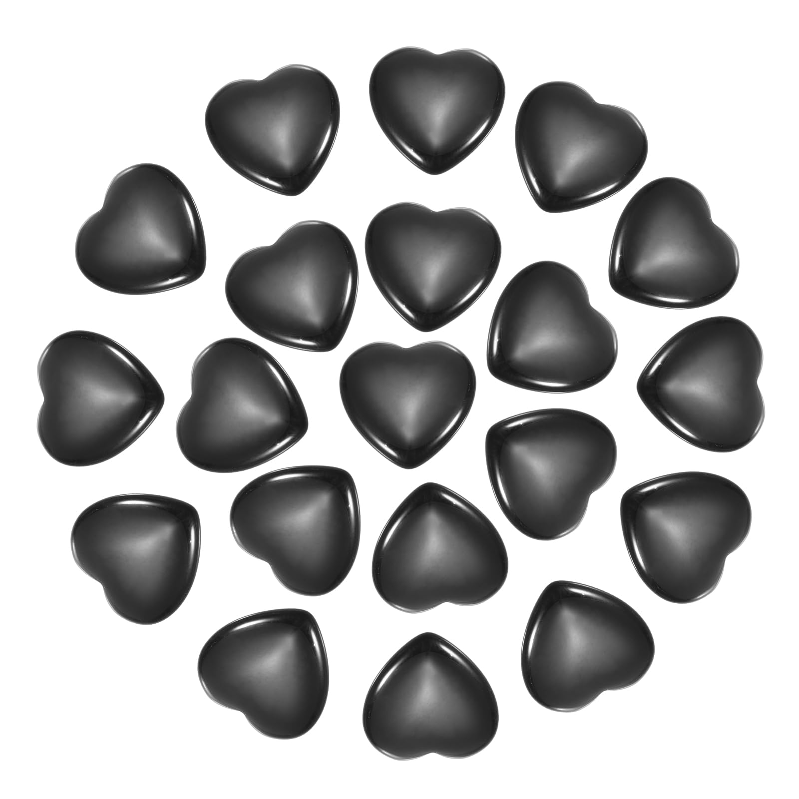 Roca de bolsillo contra el estrés mini cristal natural negro en forma de corazón para calmar la mente