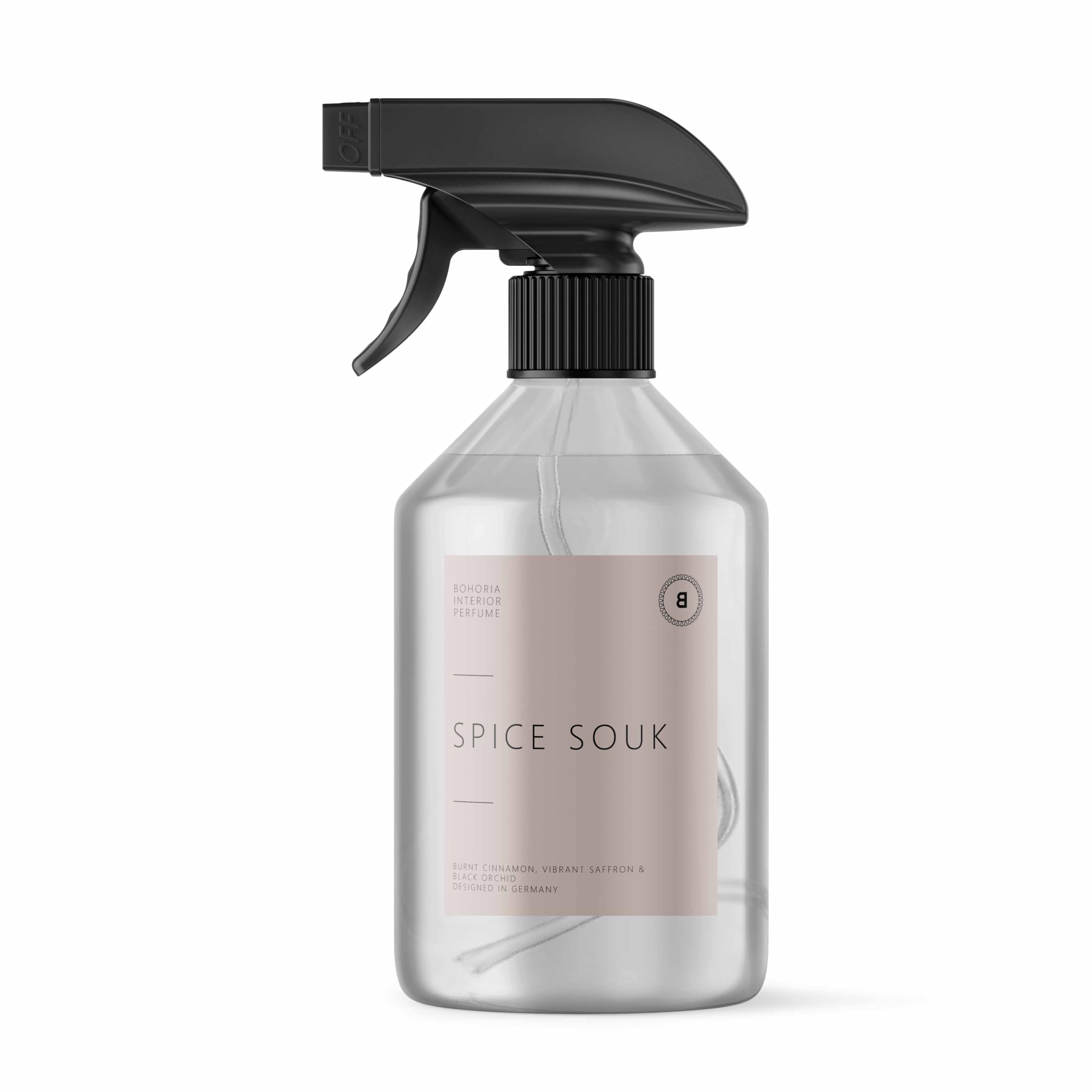 BOHORIA Deodorante spray per ambienti con profumo fresco per bucato, fragranza stimolante e fresca per la casa, per un'esperienza di profumo unica, 500 ml (Spice Souk, 500 ml)