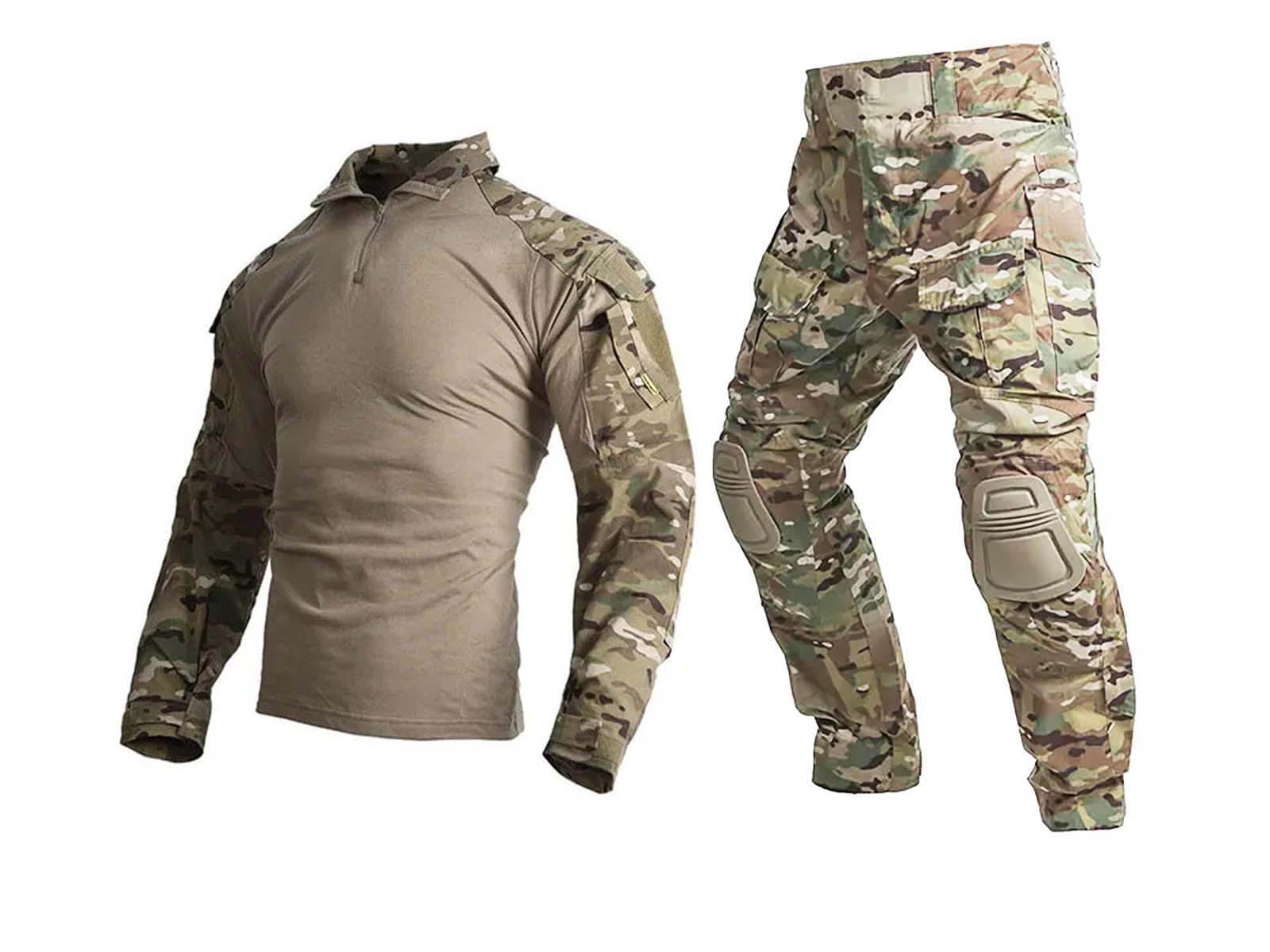 Vêtements militaire de troisième génération pour Paintball, jeu de guerre, bataille, uniforme tactique et rembourrage au genoux Multicam MC, multicam
