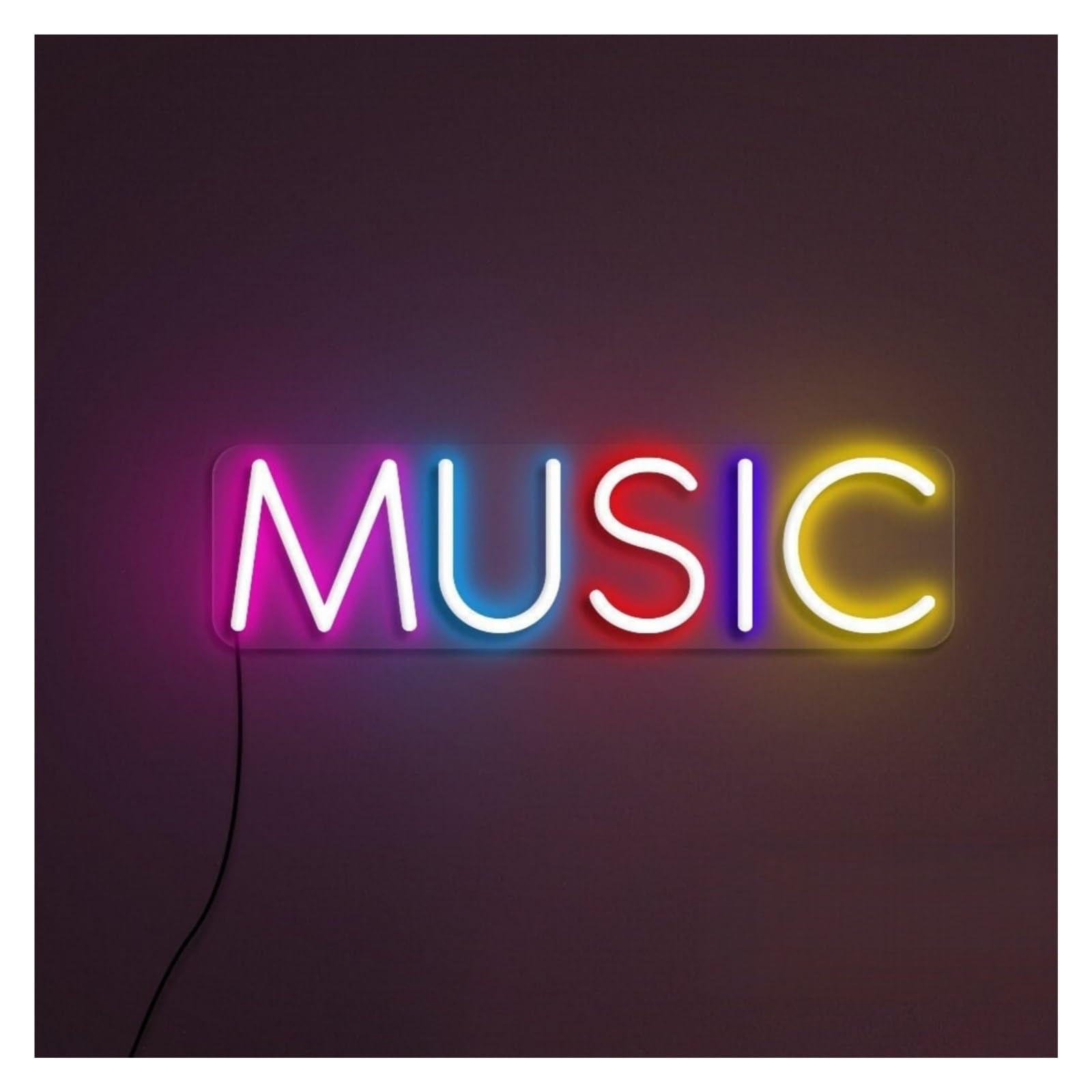 RONGCH Hanging Art Signs Music Neon Sign, Suitable for Studio Dorm Decor with Brightness Adjustable 8cmx30cm