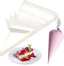 NinBase Frosting Piping Bags 18 inch, 100 Pcs Disposable Tipless Piping Bags for Royal Icing, Thick Anti Burst Cake Pastry Bags Disposable Royal Icing Bags for Cookie, Cakes and Dessert Decoration