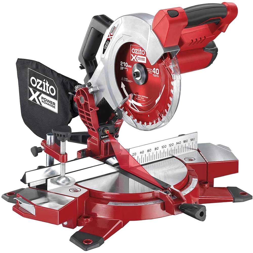 Ozito Red Pxcmss 18V Cordless Compound Mitre Saw 210Mm No Batteries