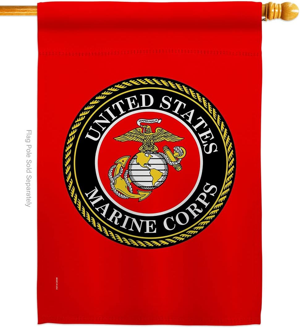 US MILITARY Patriotic United State Marine Corps USMC Semper Double-Sided Lawn Decoration Gift House Garden Yard Banner Fi Flag American Veteran, 28 x 40 Made in USA