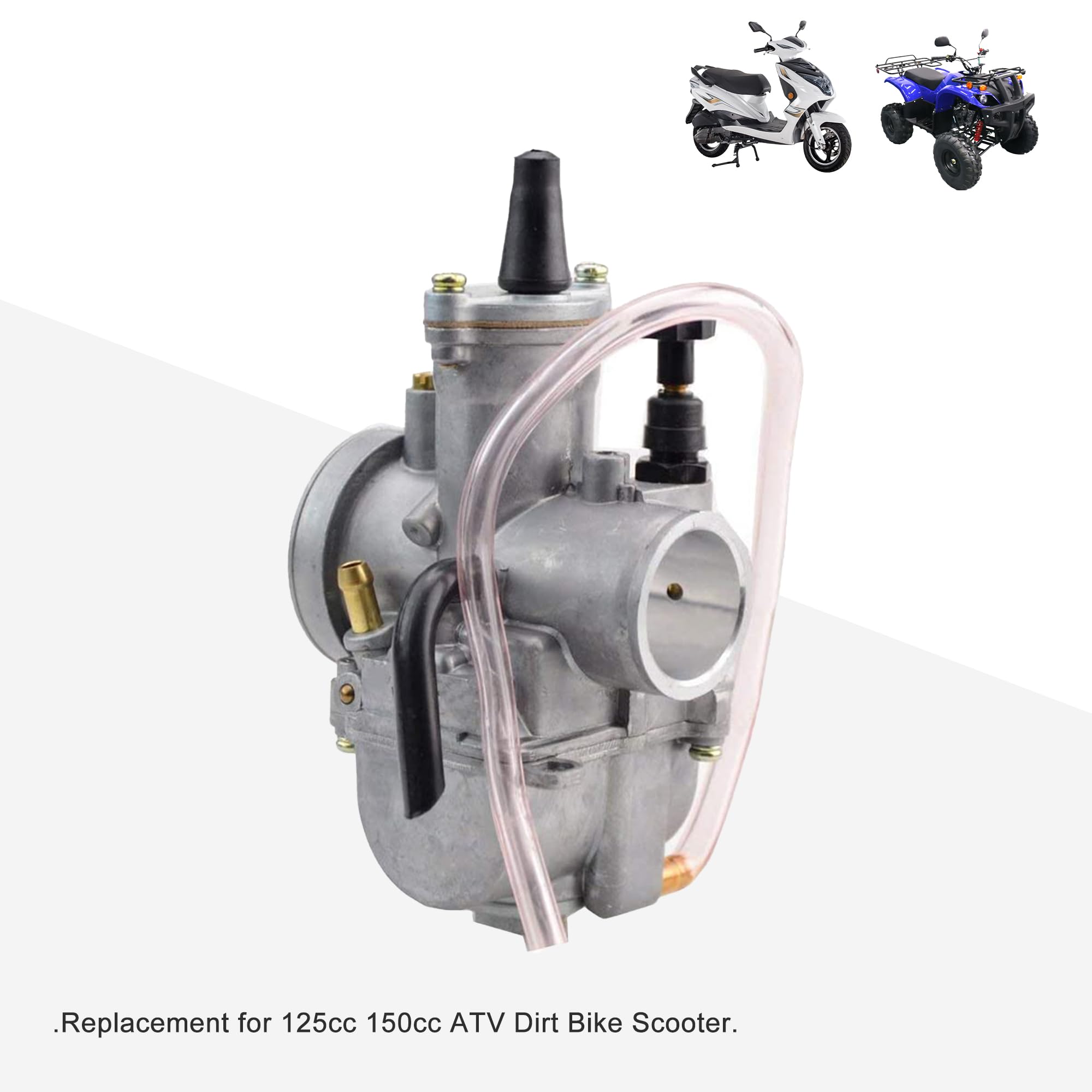 GOOFIT Carburatore 28 Moto sostituzione per 4 Tempi 125cc 150cc ATV Quad Go Kart Pit Bike Ciclomotore e Scooter Cafe Racer