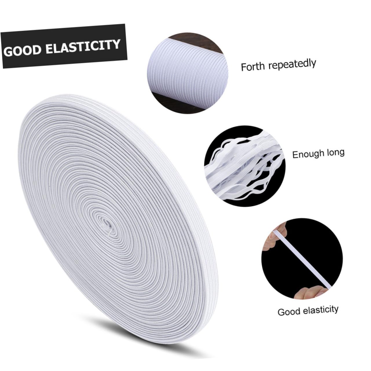 jojofuny 2 Banda Elastica Biancheria Intima Cordoncino Elastico per Cucire Biancheria Intima Abbigliamento Elastico Bande Accessori Elastico Fai da Te Ampia Fascia Elastica Bianca