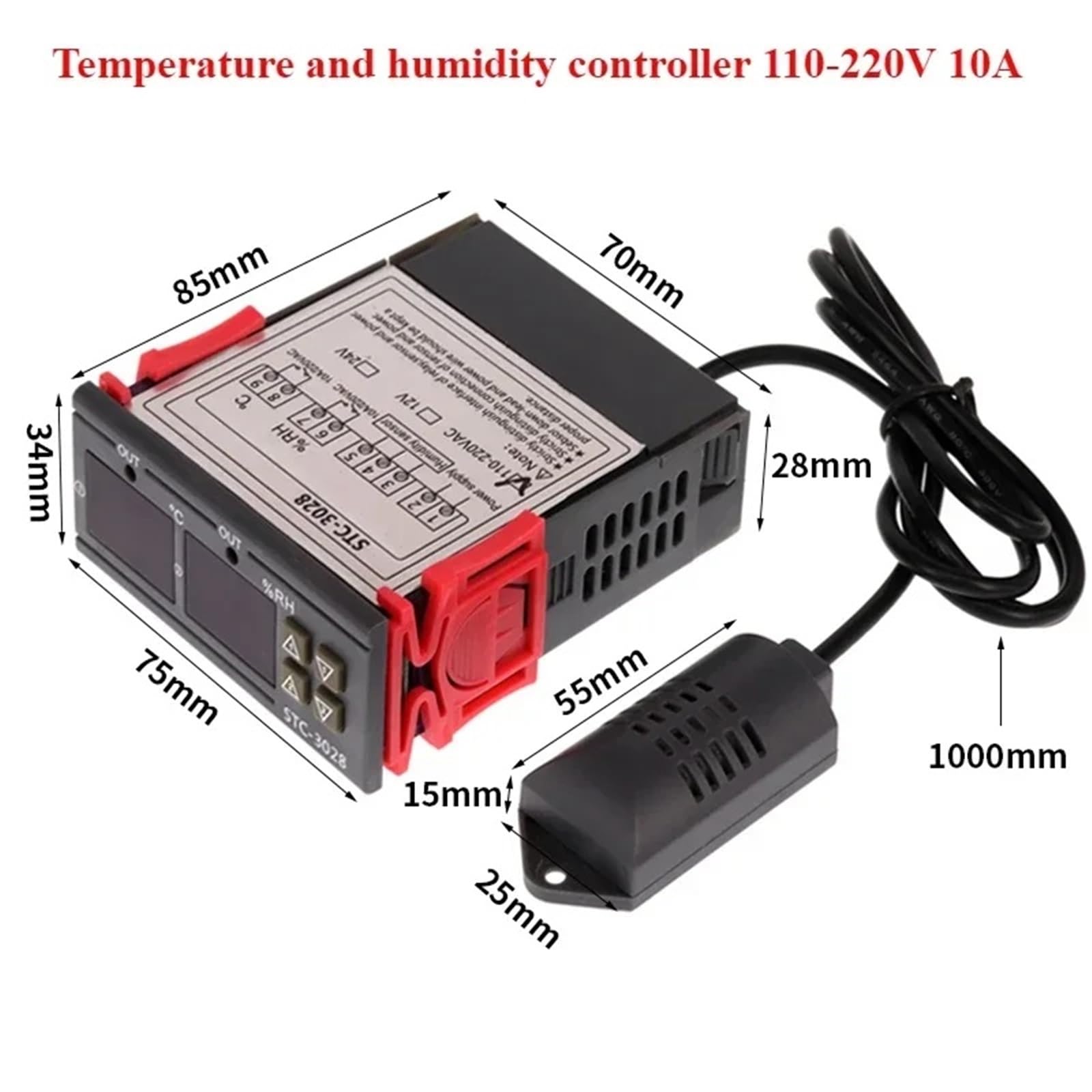 Controlador de temperatura digital con microordenador XH-W3001, termostato con interruptor de control de temperatura electrónico inteligente.(Thermostat 220V 10A)