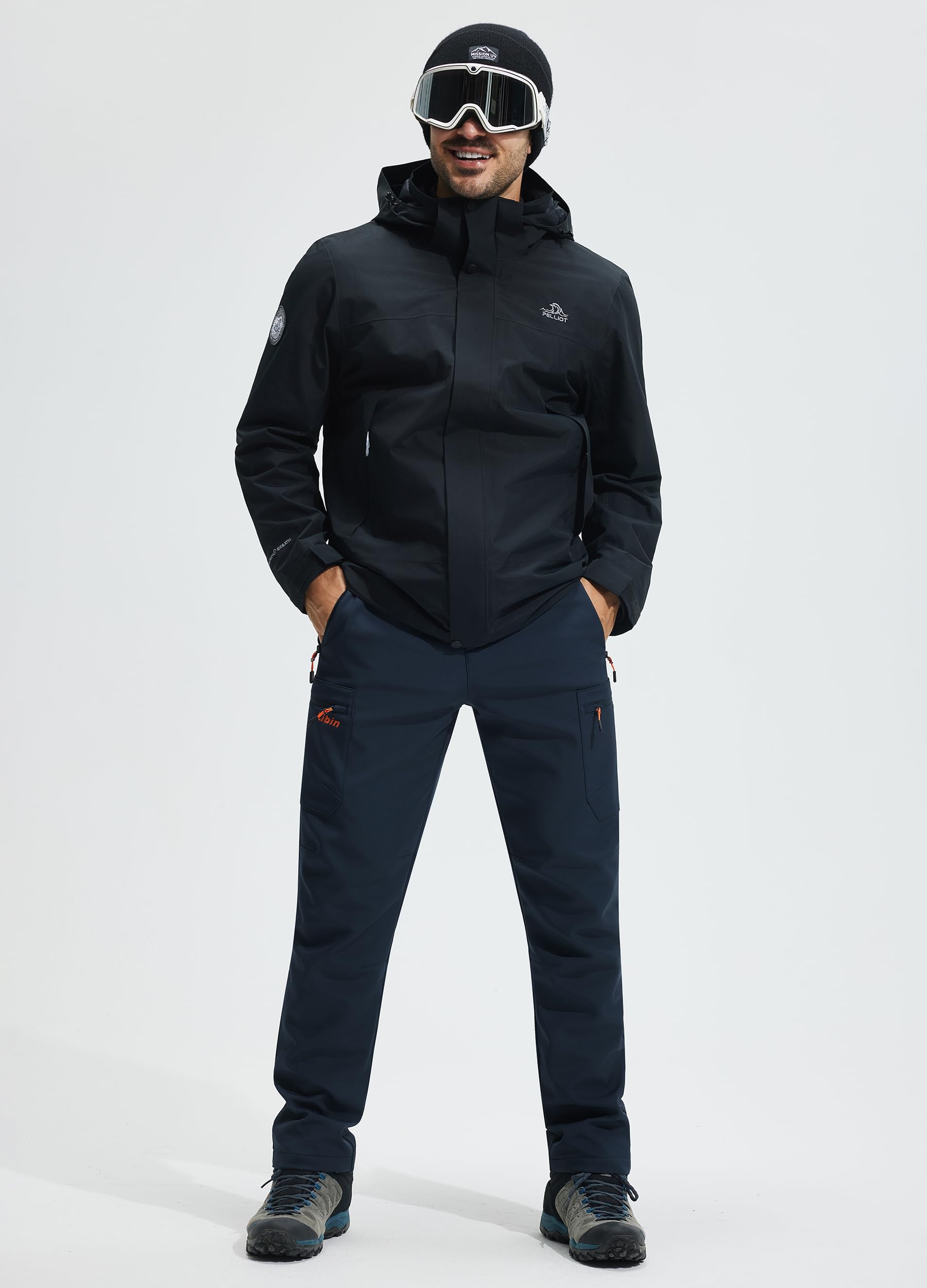 Libin Pantalones Trekking Hombre Senderismo Impermeables Termico Softshell Ski Invierno Esquí