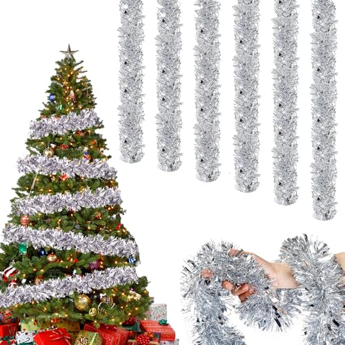 Weihnachtsgirlande, Tannengirlande,12 Meter Lange Glitzer Lametta...