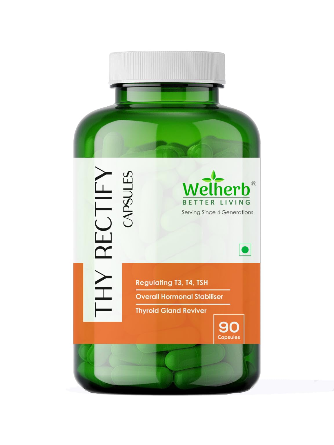 Welherb’s Thyrectify - Ayurvedic Medicine for T3,T4, TSH | Regulate Thyroid, Body Weight|Works Well for Newly Diagnosed Patients (90 Capsules)