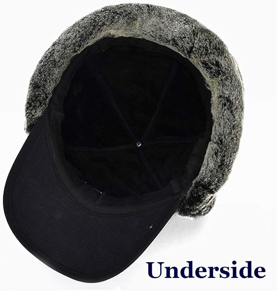 3 in 1 Winter Warm Facemask Cap, Bomber Hat with Full Face Ear Flap, Men Trapper hat with Fur Lined Black Aviator Hat (1PACK) at  Women’s Clothing store