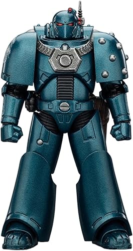 Miniatura 18 de JOYTOY Warhammer 40,000 figura de acción de 1/18 Ultramarines Capitán con paquete de salto colección modelo regalos de cumpleaños Capitán con Jump