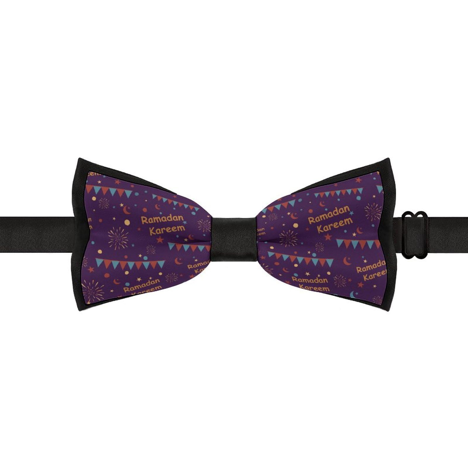 GoasNei Ramadan Kareem Bow Tie for Men Adjustable Necktie Funny Tie Neck Ties for Weddings Party